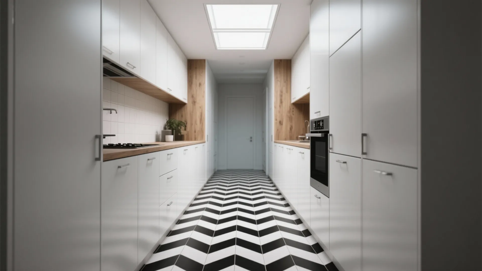 2. Herringbone with Monochrome Planks