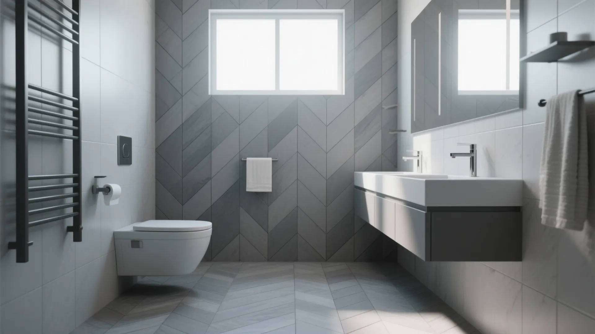 9. Herringbone Gray Tile Pattern