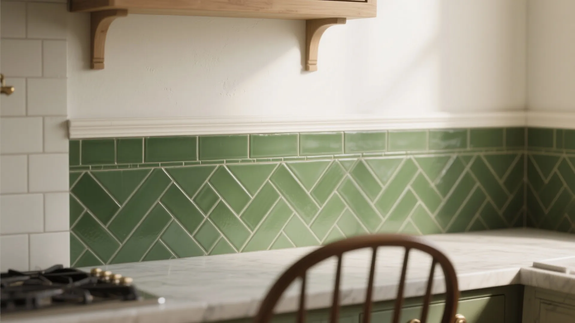 4. Herringbone Half Wall