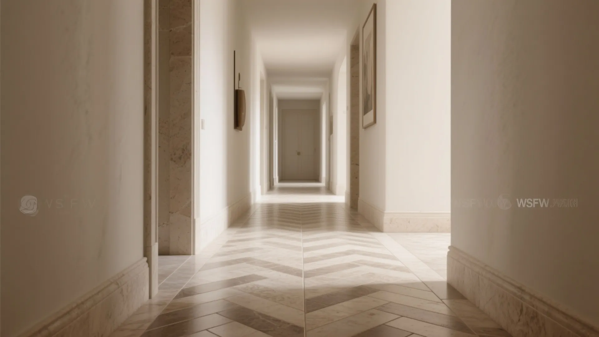 Herringbone pattern for a dynamic, welcoming walk