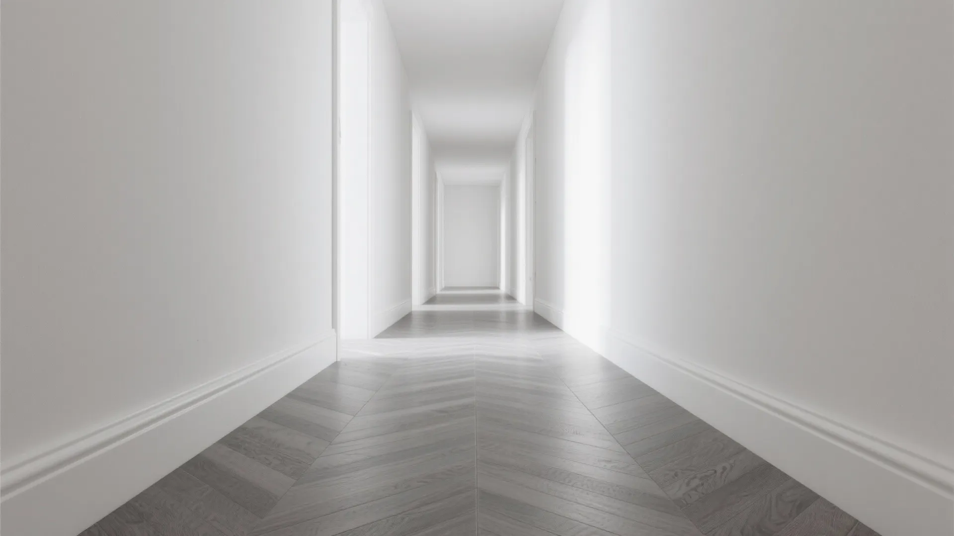 Herringbone or chevron corridor to add movement