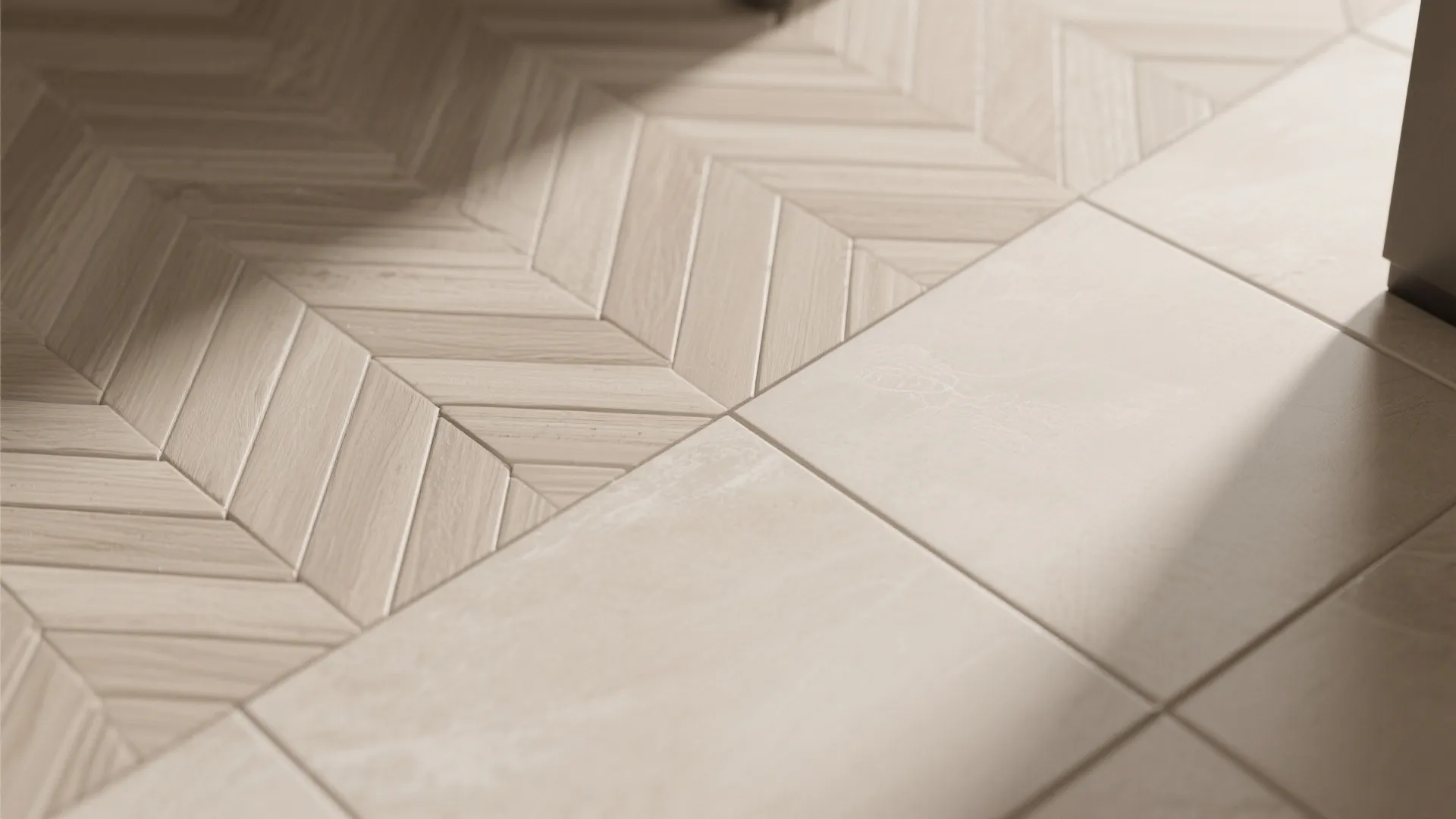 Smart Transitions: Herringbone Meets Large-Format