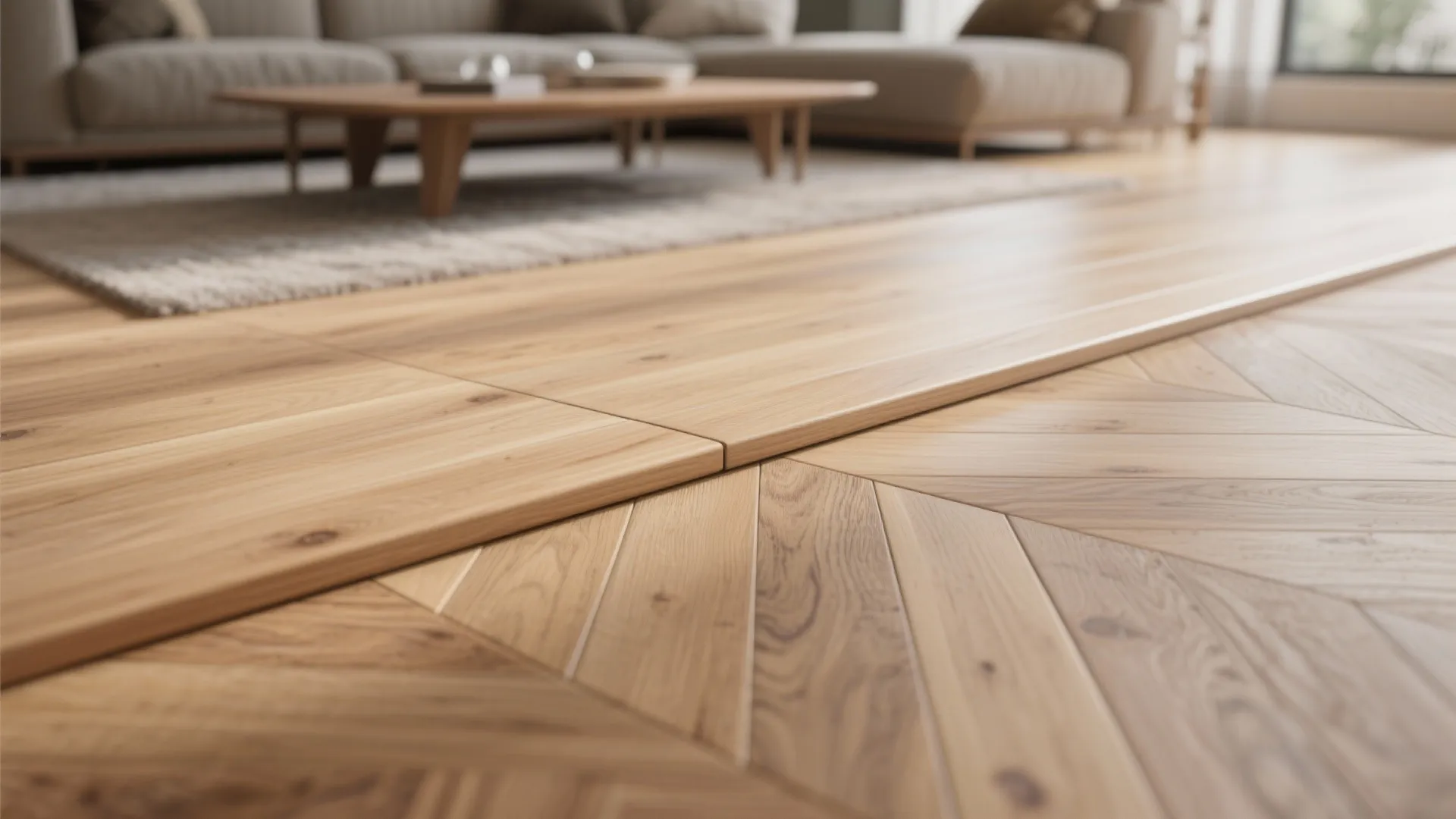 2. Subtle pattern change to define the dining area