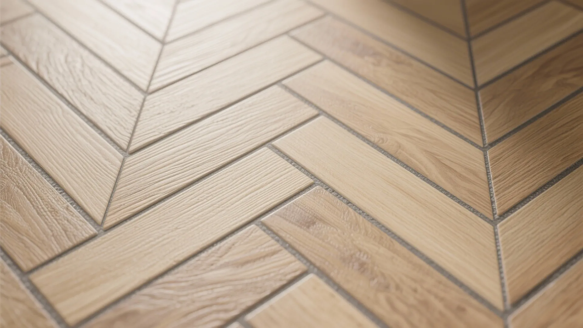 Herringbone planks to elongate the space