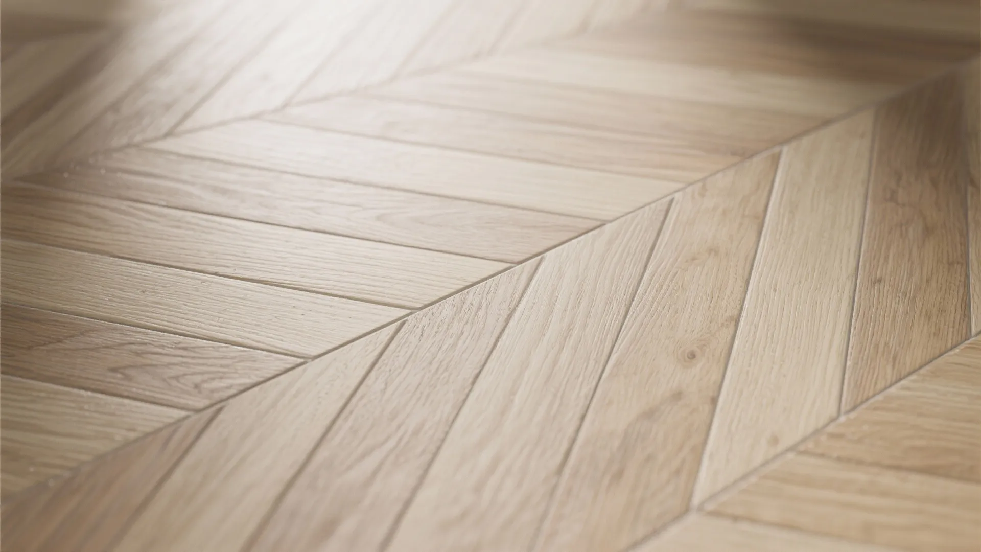 Herringbone wood-look tile for warmth