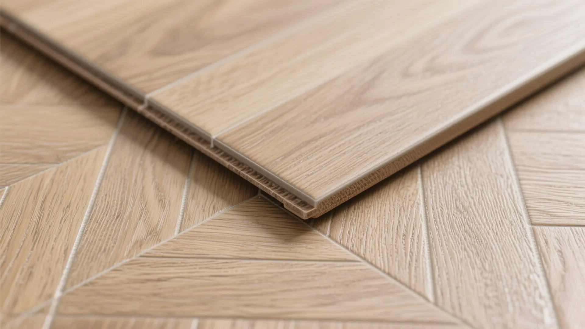 3) Herringbone Plank Tiles to Stretch the Room