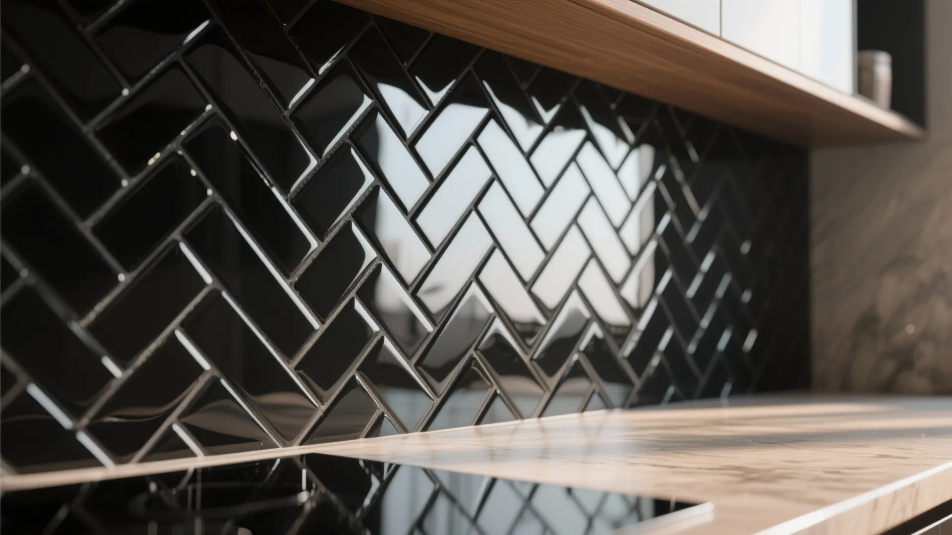 3. Herringbone mosaic for visual movement