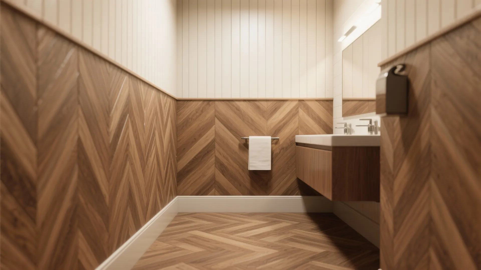 3) Herringbone Porcelain Planks for Movement