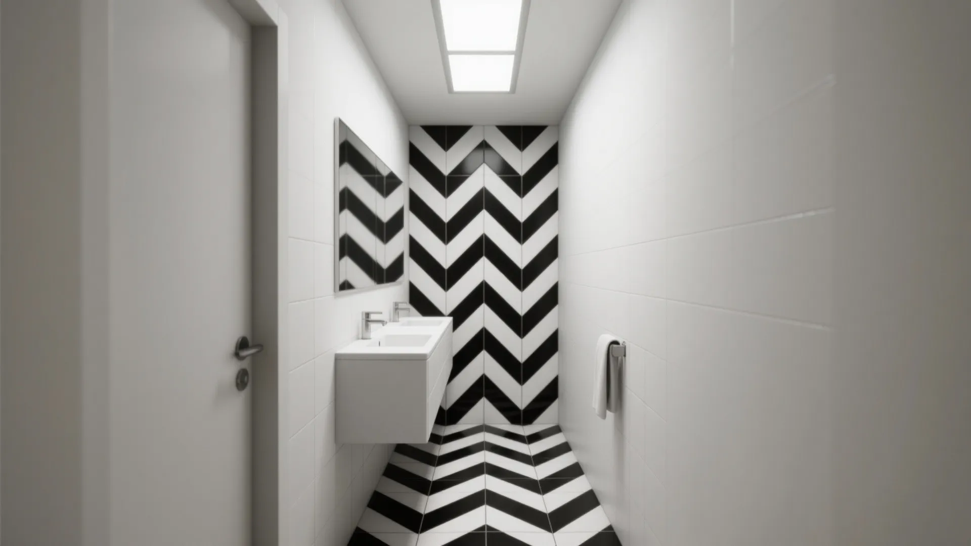 2. Geometric Herringbone in Monochrome