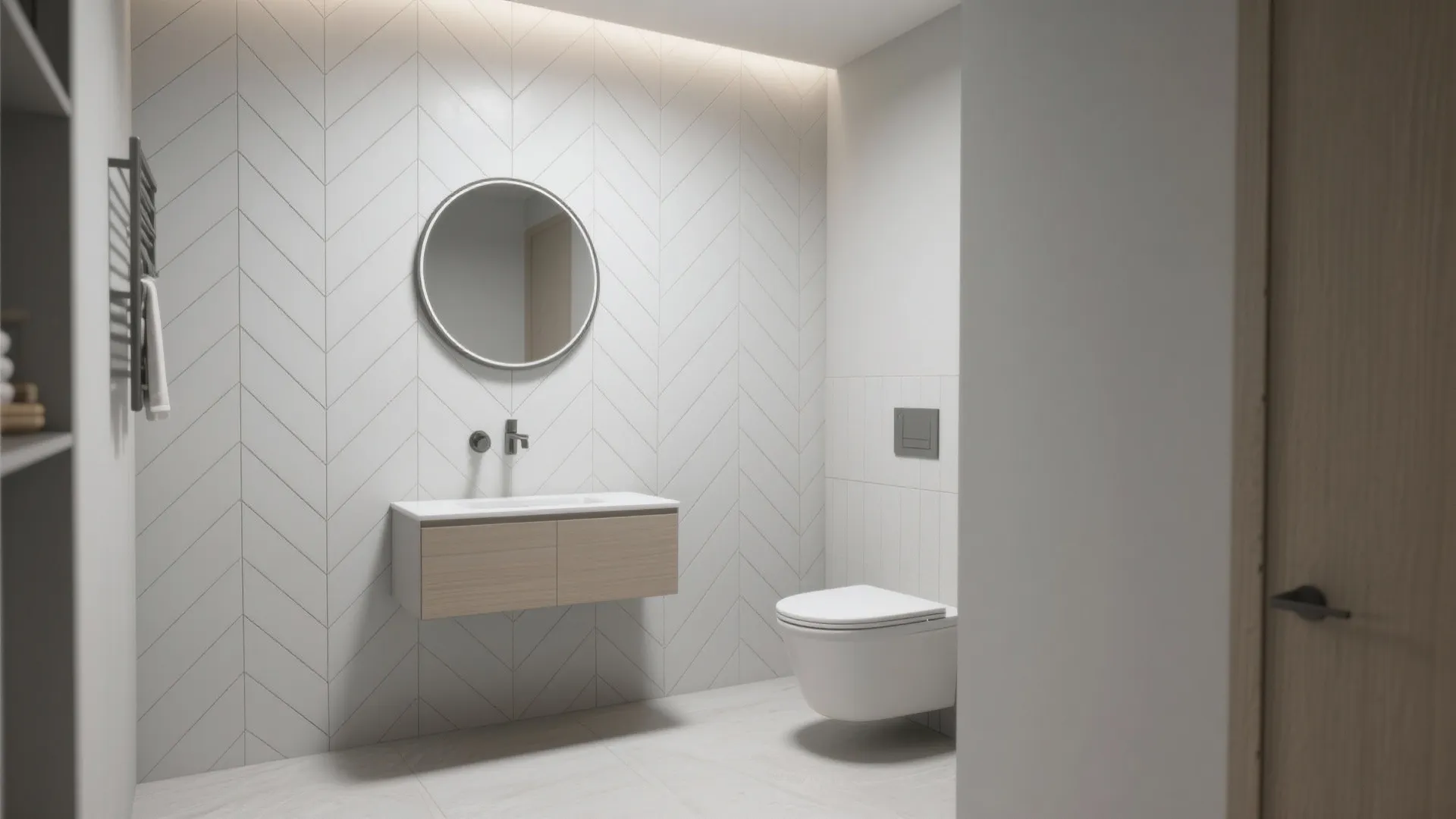 Herringbone PVC Wall Tile for Movement in Tight Spaces