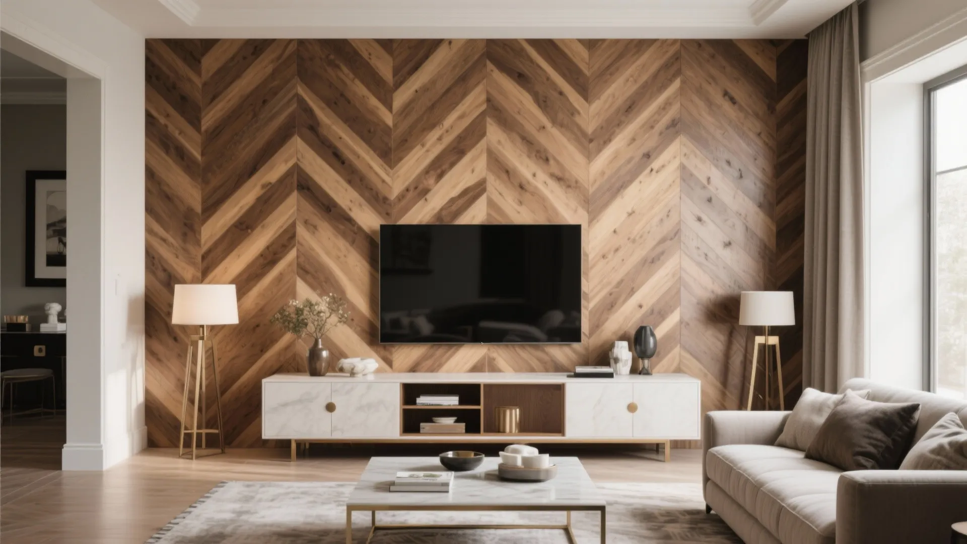 7. Chevron or Herringbone Shiplap Pattern