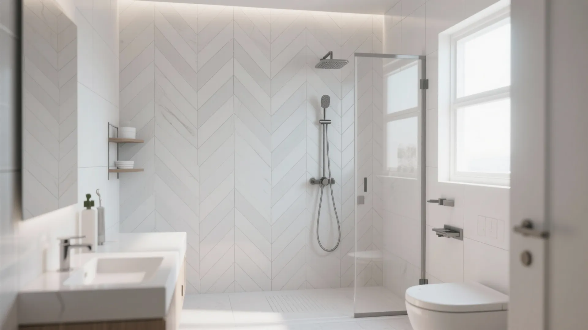 7. Herringbone Statement Wall