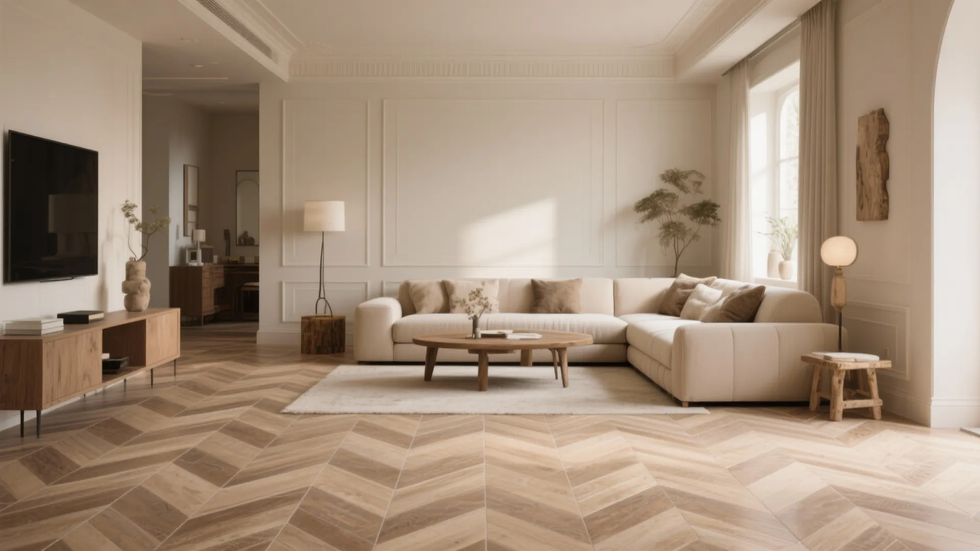 8. Herringbone Tile Layout