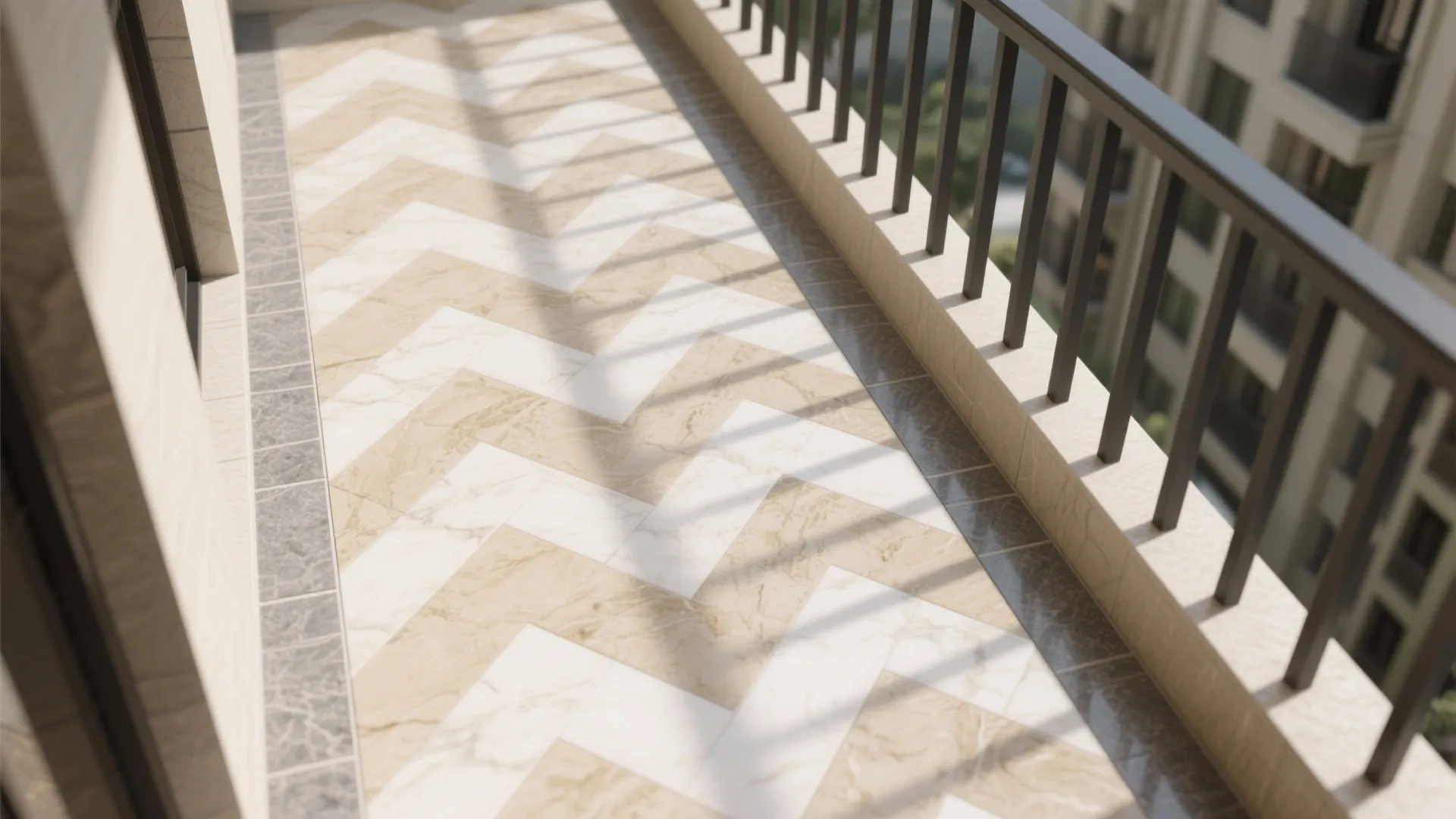 Herringbone or chevron layouts that add movement