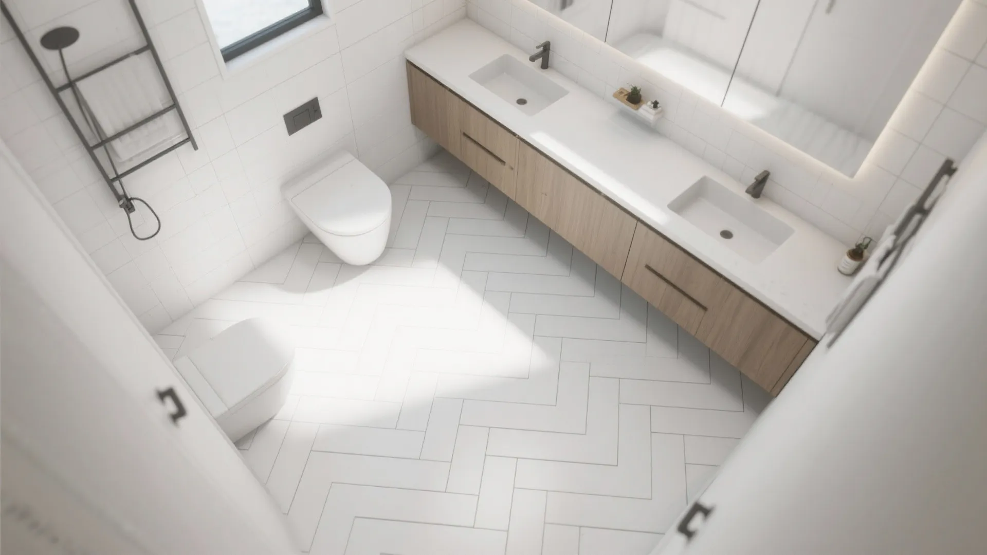 Herringbone and Diagonal Patterns for Small Baths