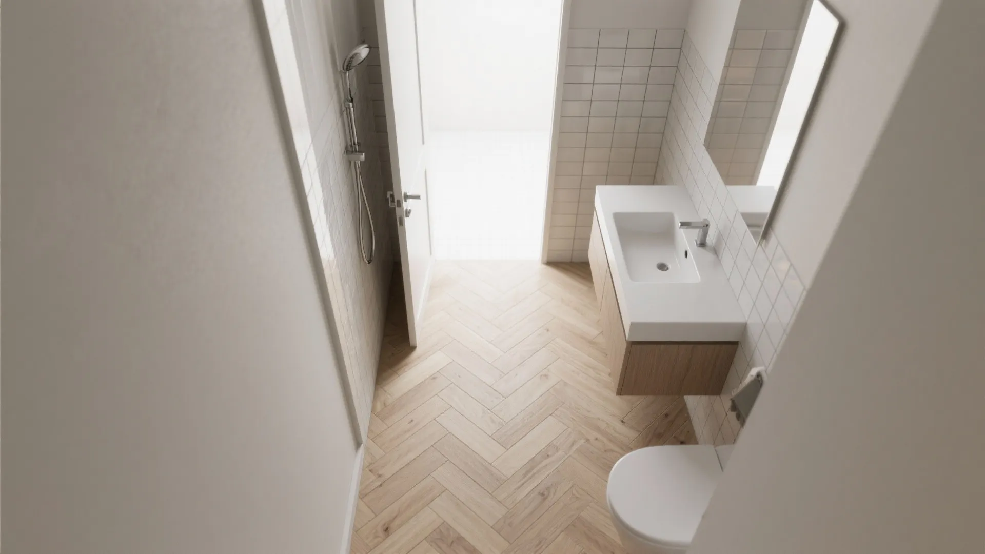 Herringbone or Chevron to Stretch the Room