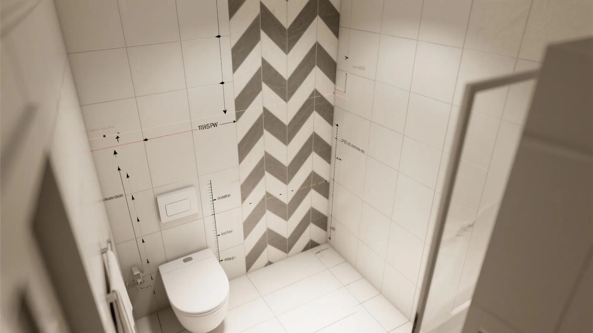 Herringbone PVC Wall Tile for Movement in Tight Spaces