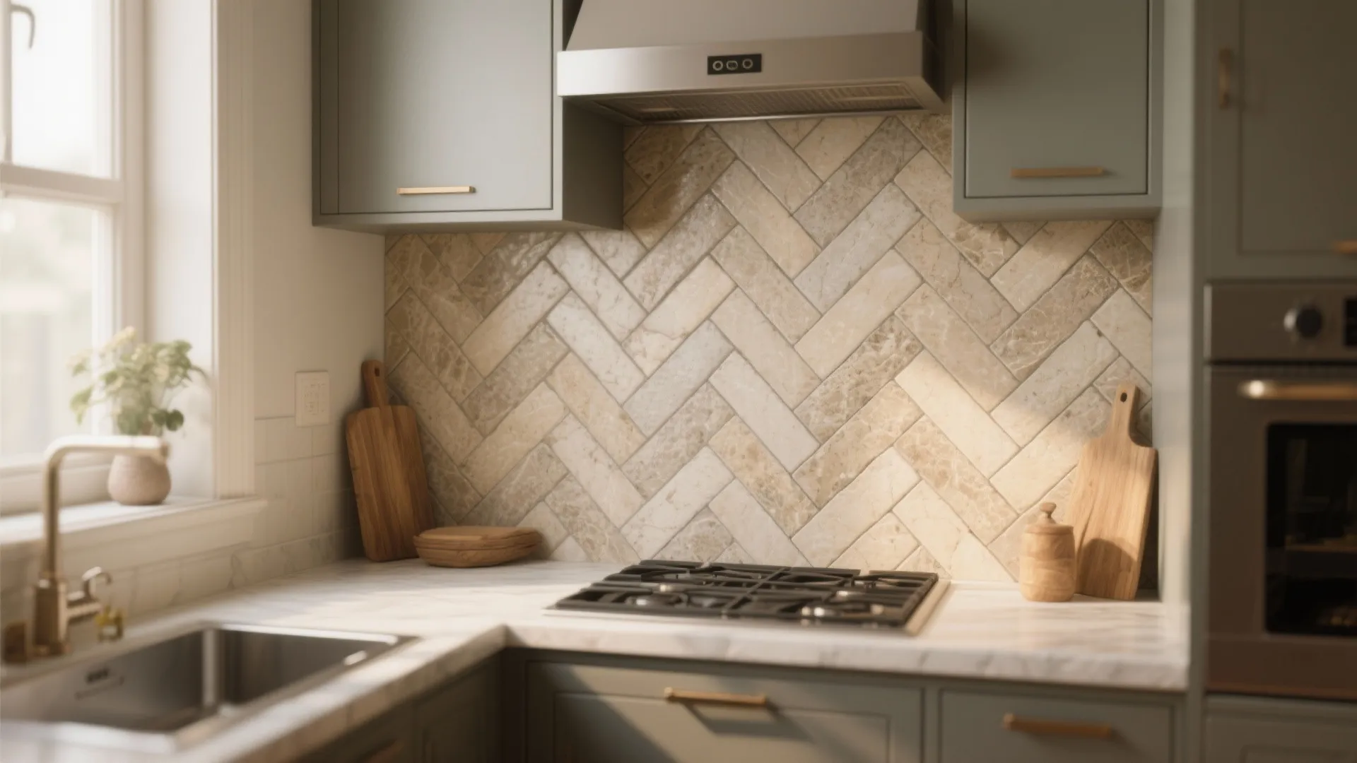 4. Herringbone Pattern with Narrow Planks