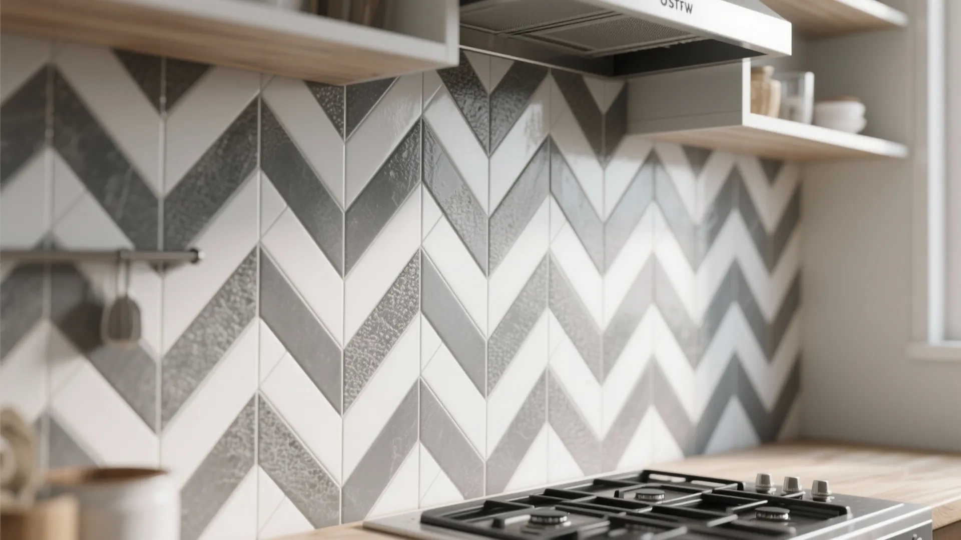 4. Herringbone Pattern in Two Tones