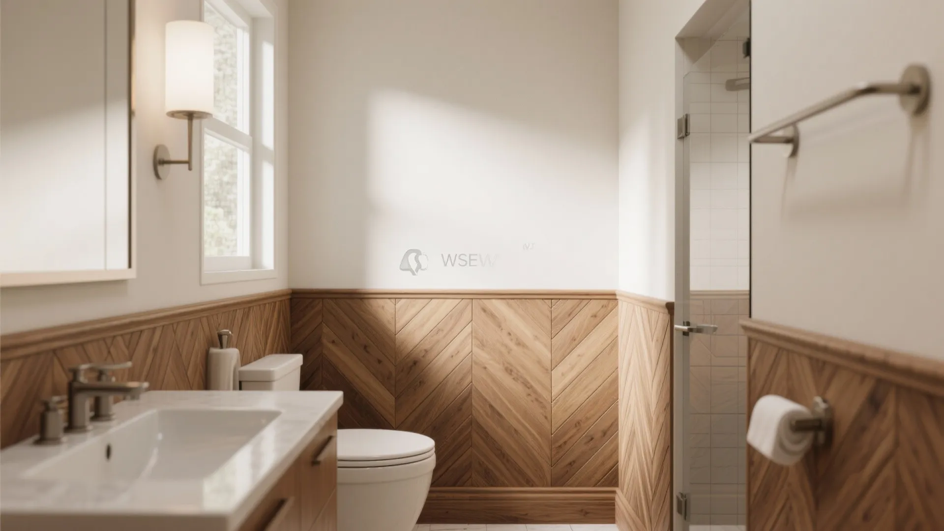 8. Herringbone Wainscoting