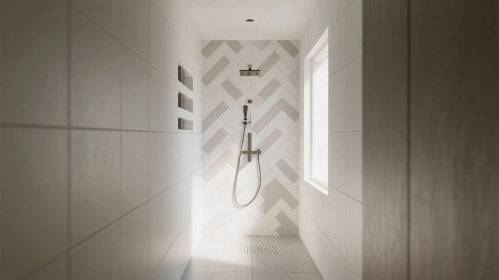 Herringbone as a Feature Wall for Movement and Focus