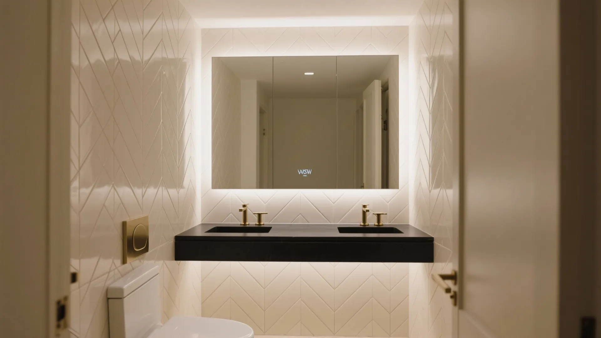 Chevron or Herringbone Feature Walls