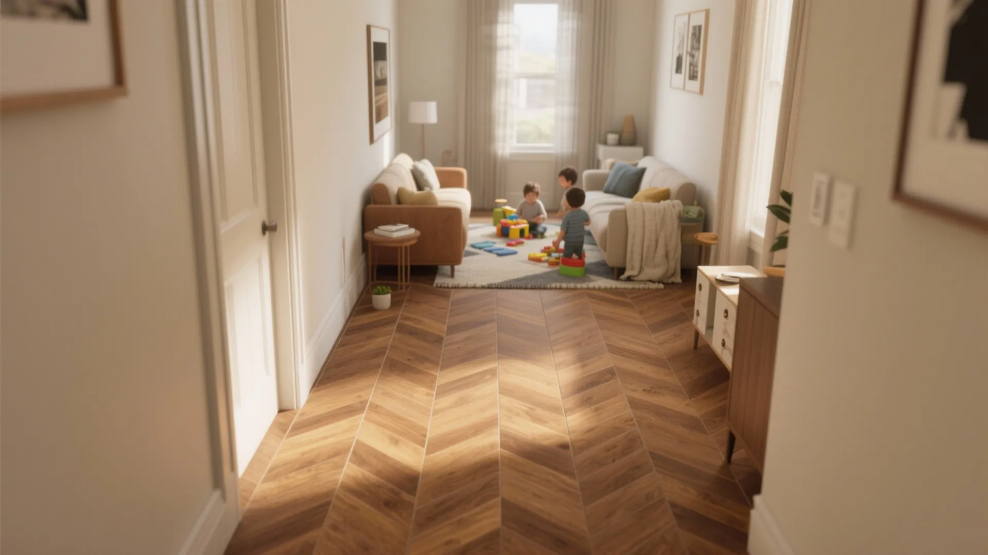 Herringbone Wood-Look Porcelain for Movement