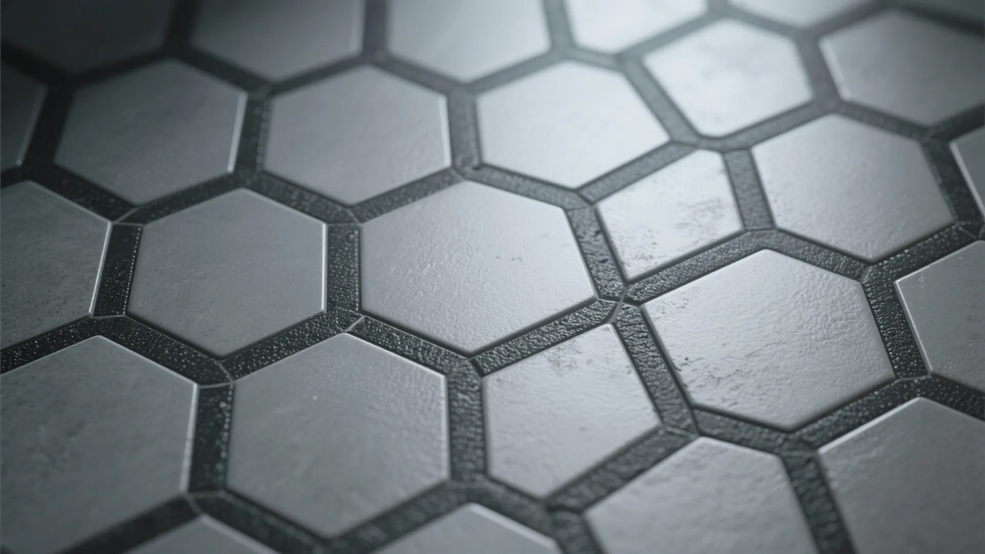 Matte Hex Tiles with High-Contrast Grout