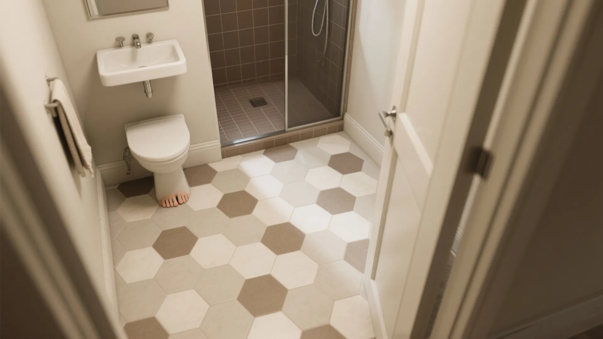 Two-Tone Matte Hex Tiles