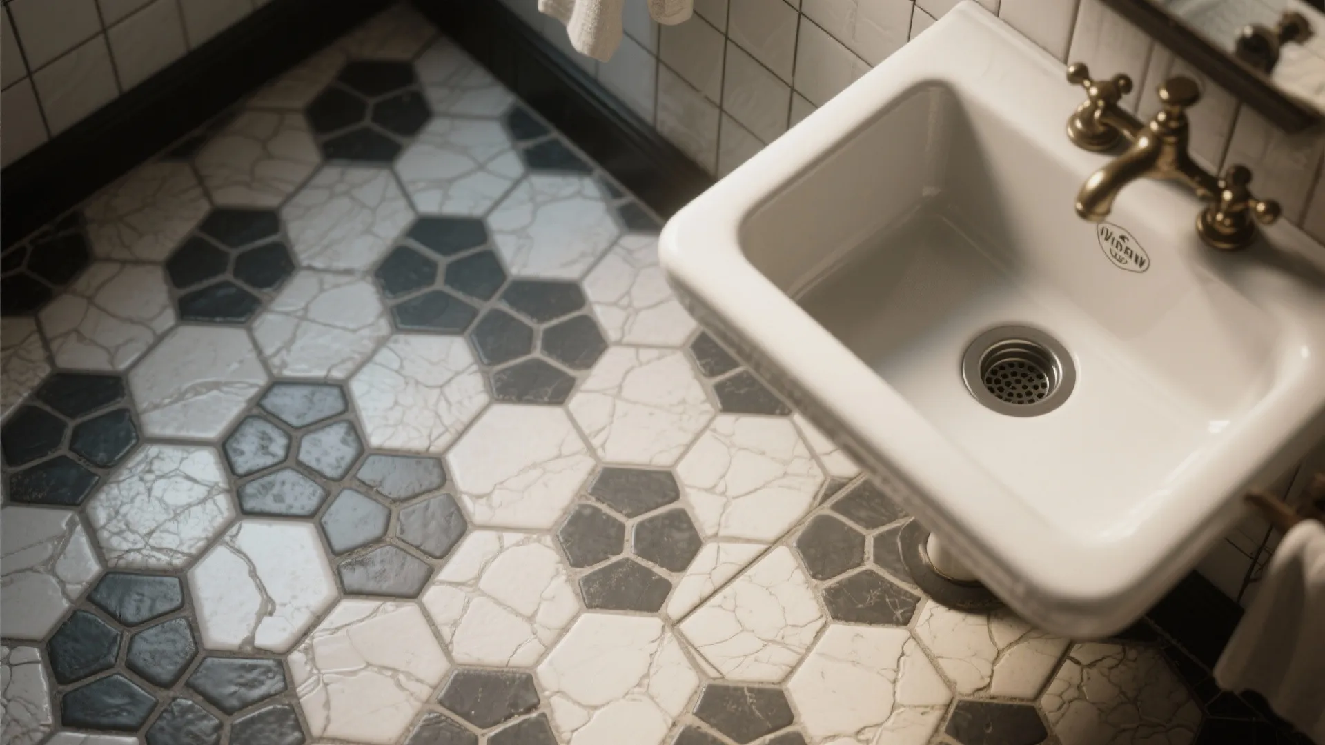 3. Hexagon mosaic for traction and charm