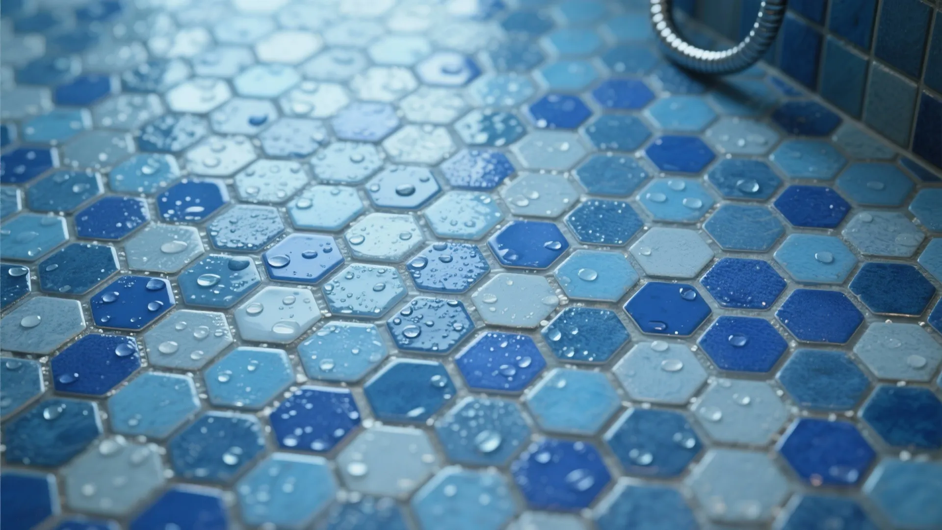 4. Small Hex or Penny Tiles for Texture and Grip