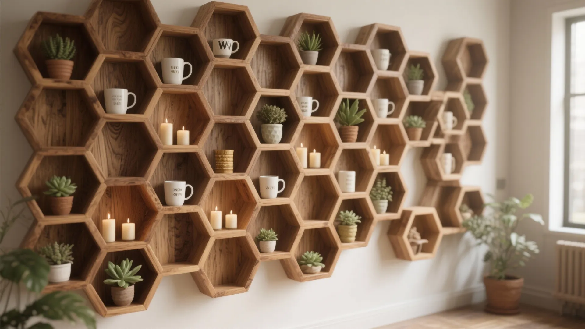 Hexagonal Shelf Mosaic