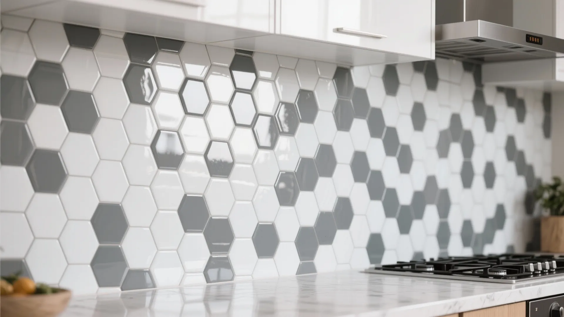 5. Glossy Hexagon Tiles
