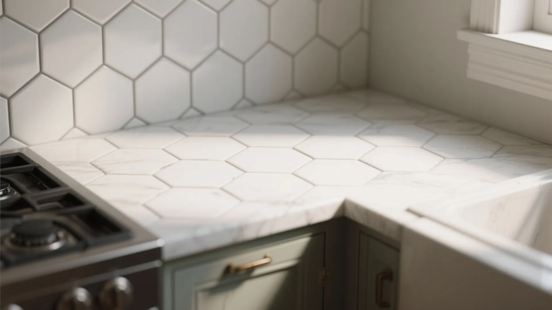 4. Matte White Hexagon for a Textured Look