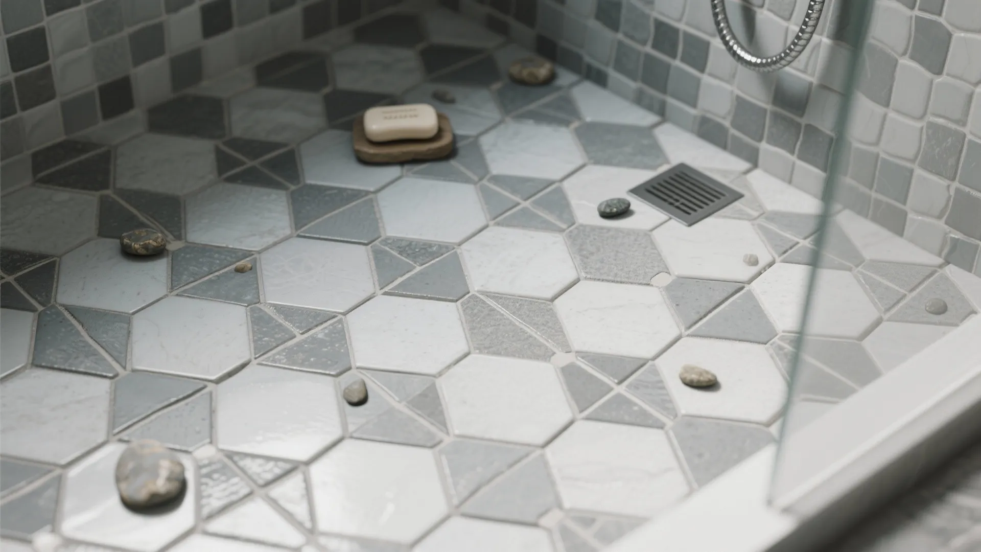 2. Hexagon mosaic with mixed grays