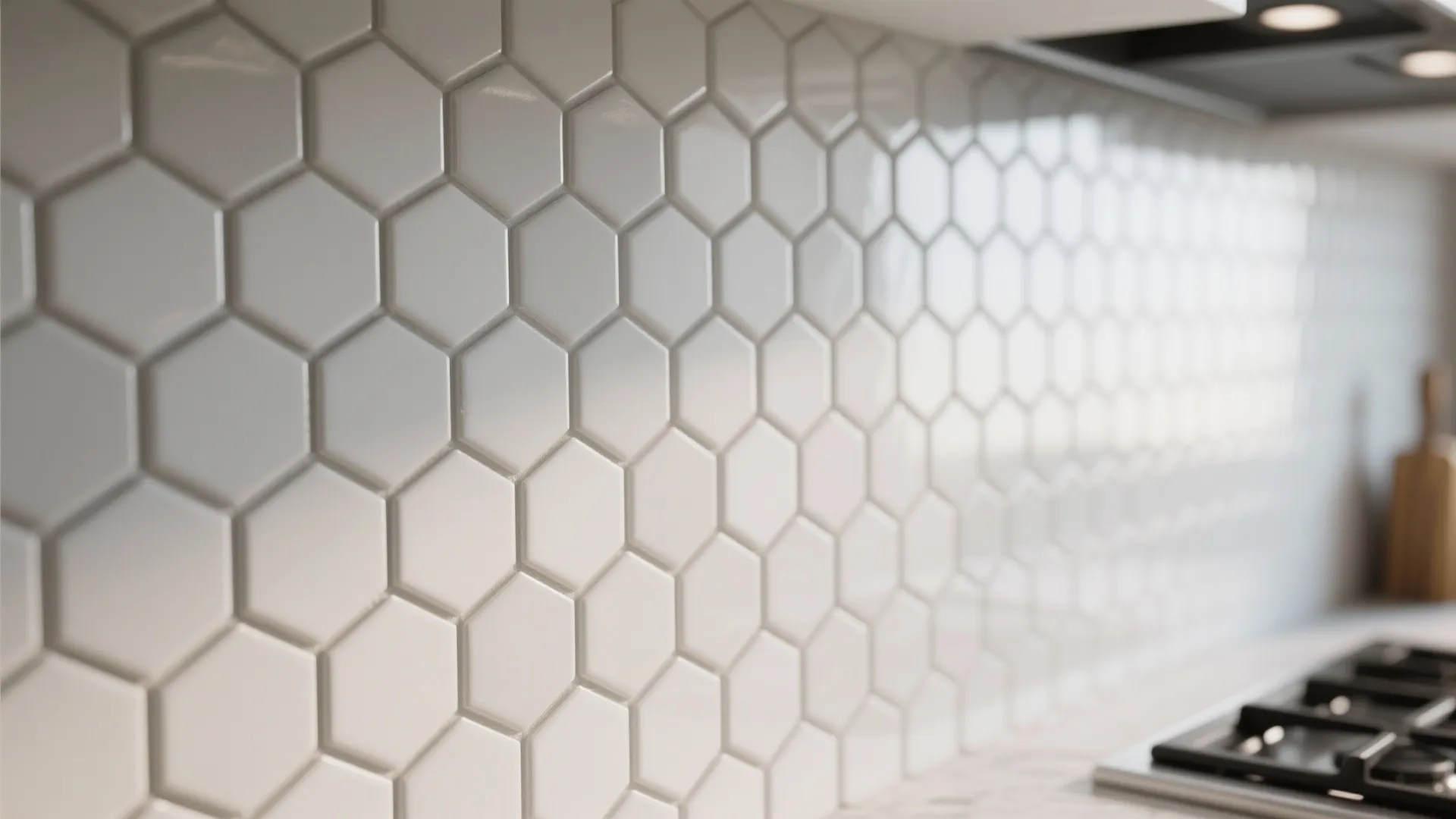 2. White Hexagon Mosaic