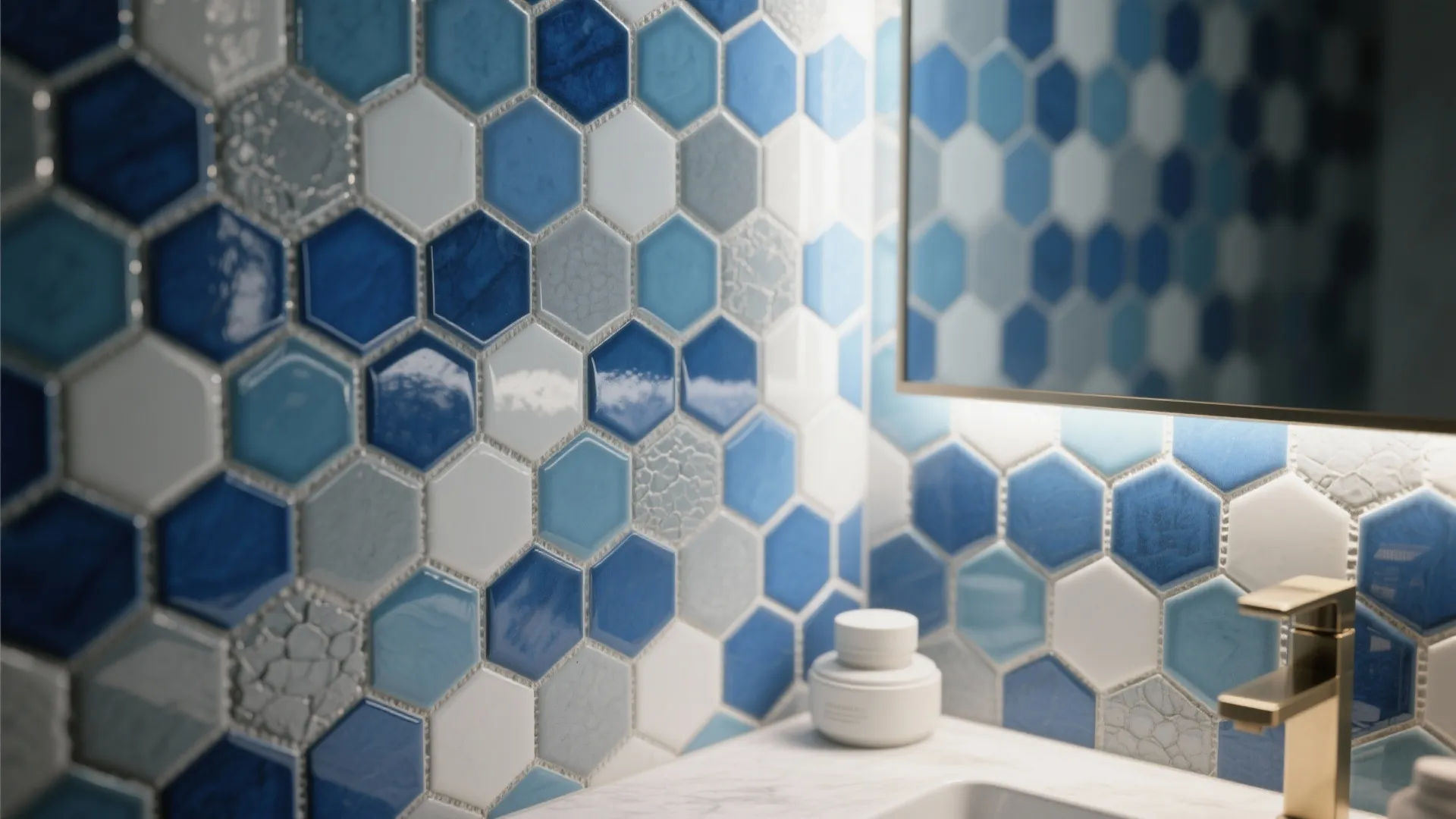 3. Hexagon mosaic accents
