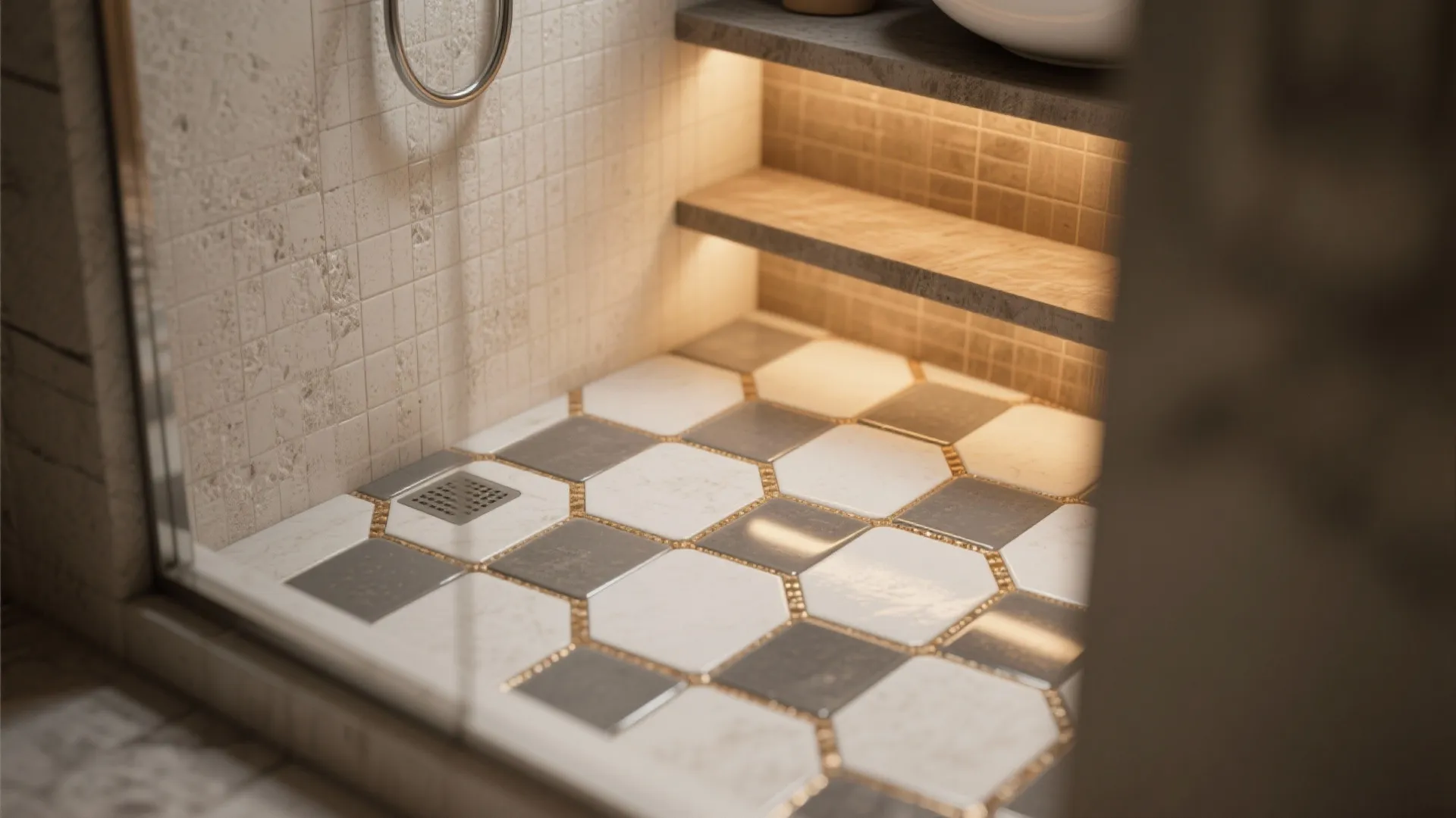 3. Hexagon tiles for playful texture