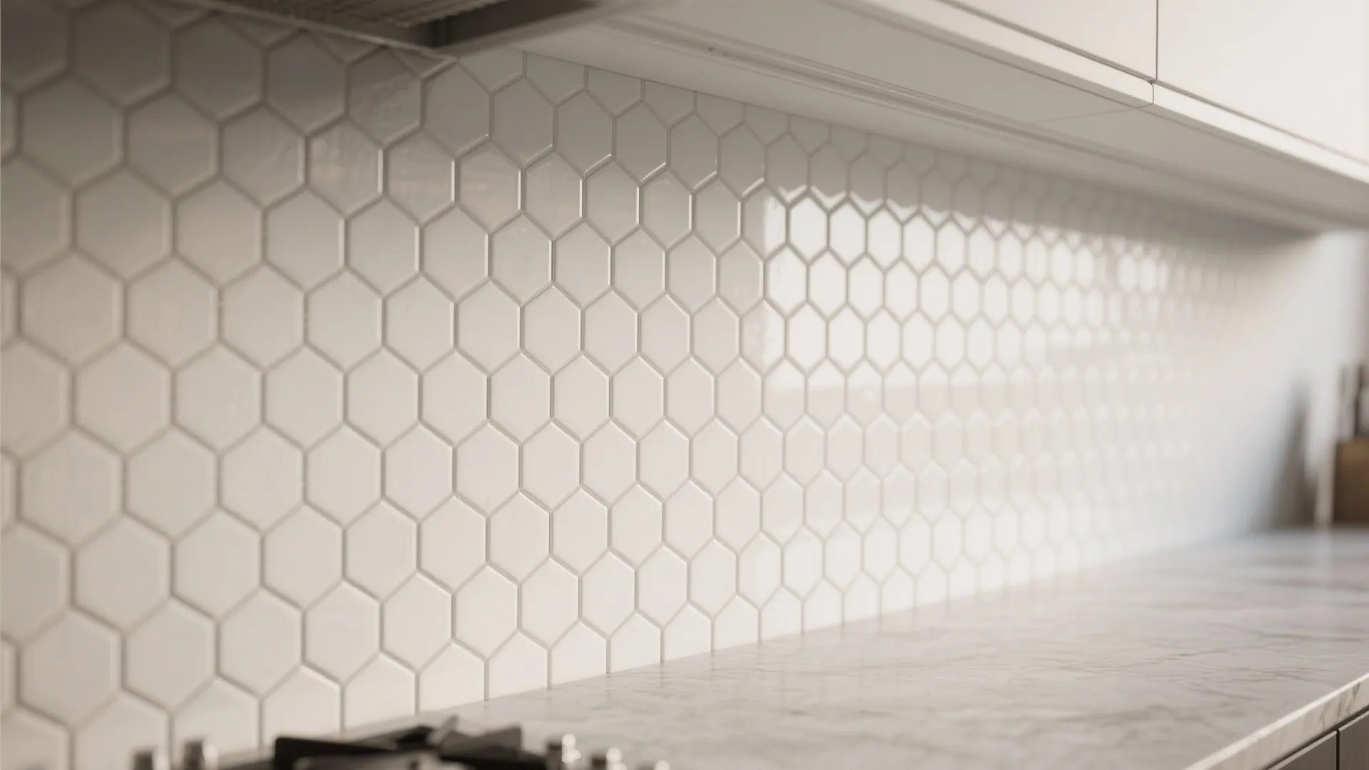 3. White Hexagon Tiles for Subtle Texture