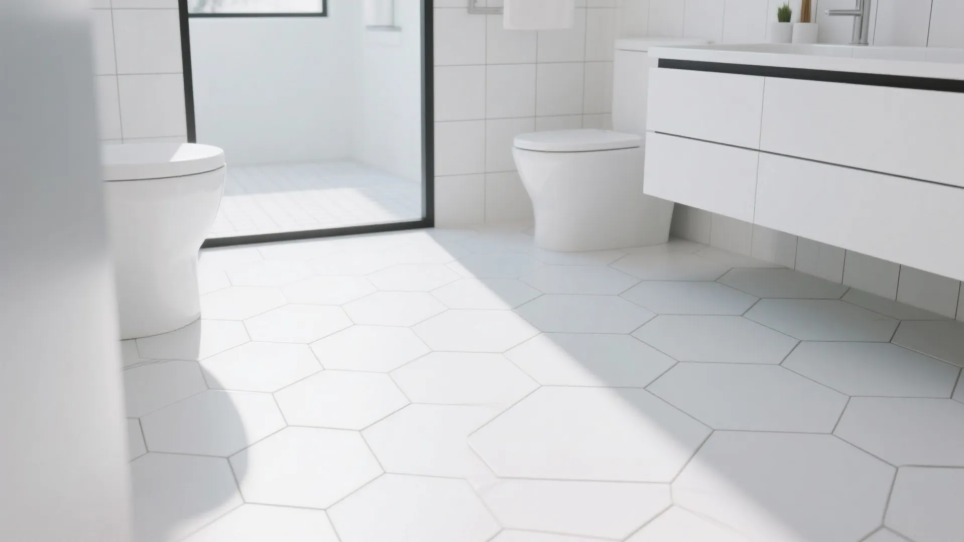 4. Hexagonal White Tiles