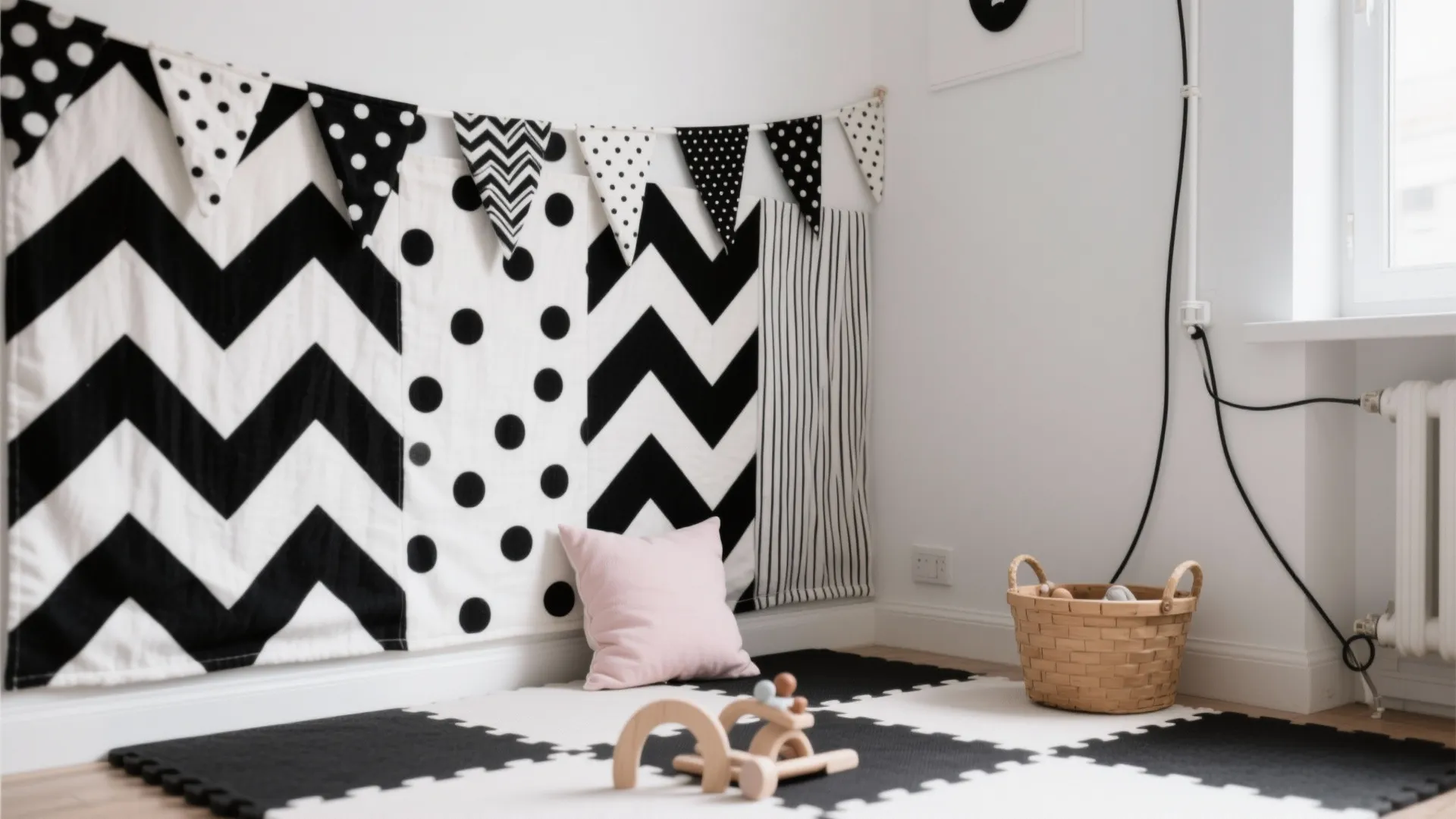 Black-and-White High-Contrast Play Corner