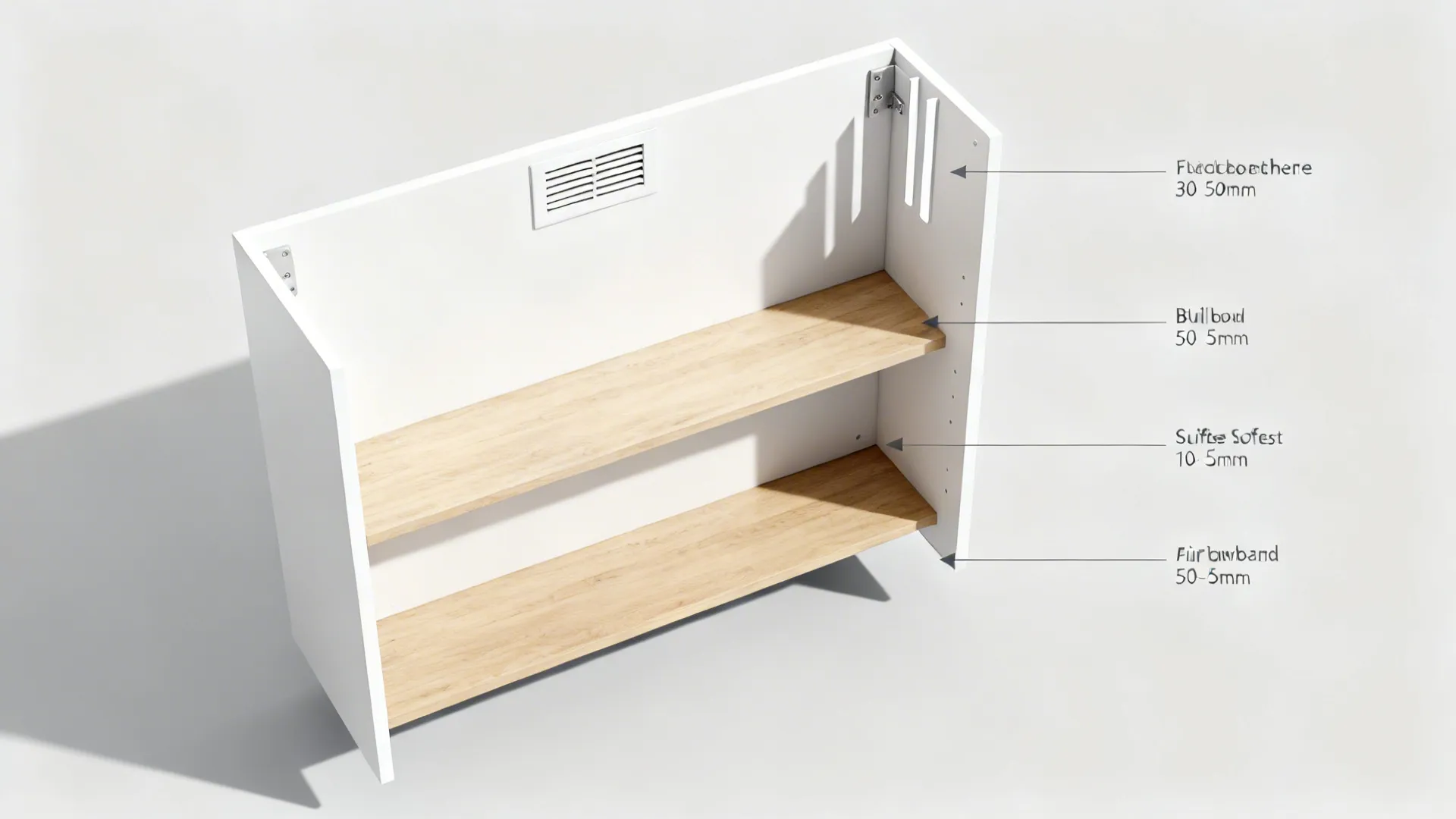 3) Under-Shelf Cutouts and Rear Slots (Hidden Air Channels)