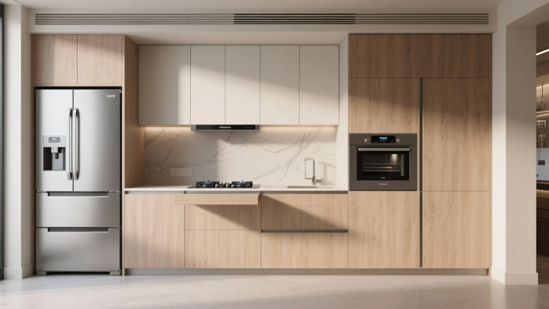 4. Smart appliances tucked behind cabinetry