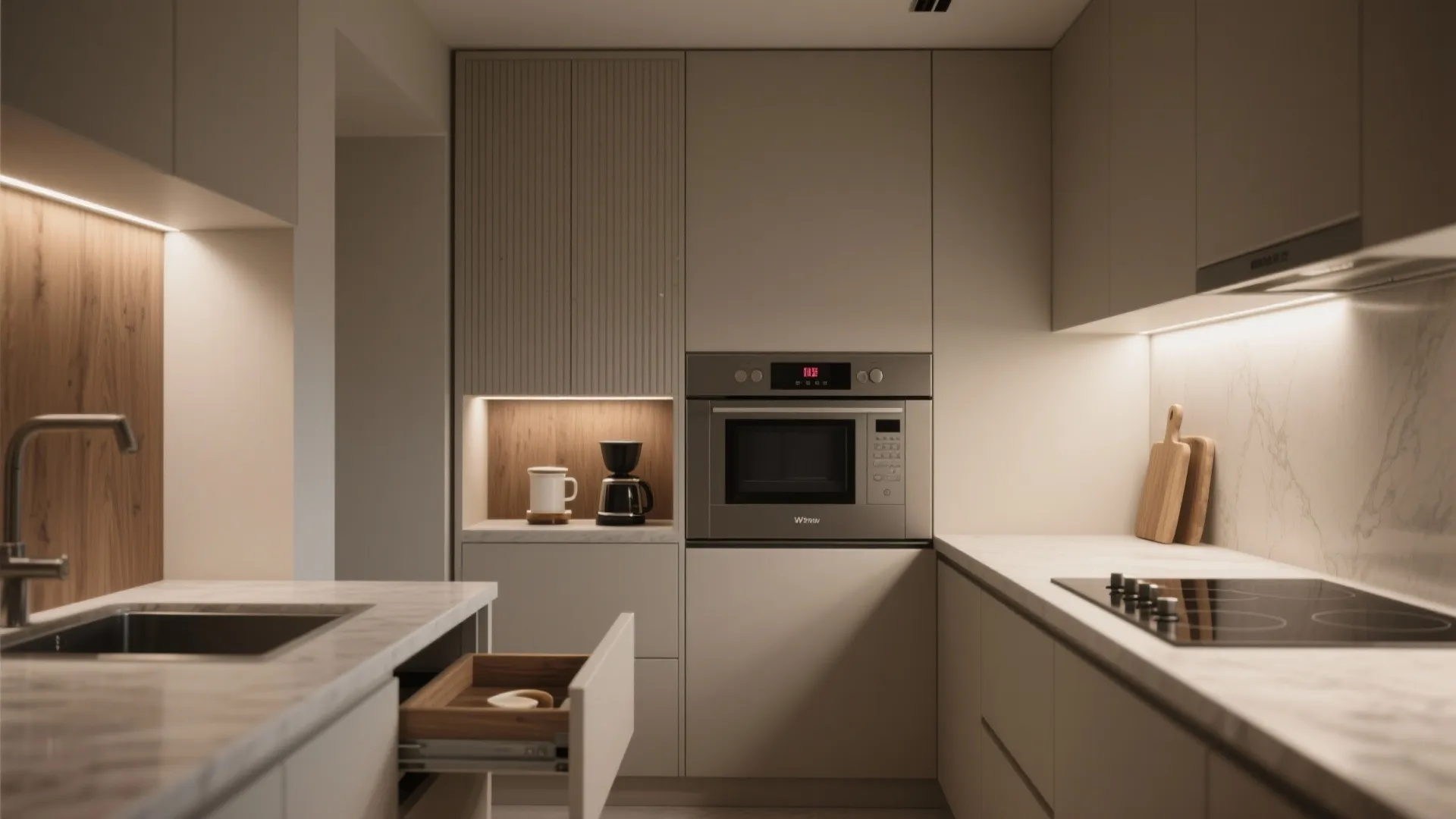 3. Hidden appliances and recessed niches