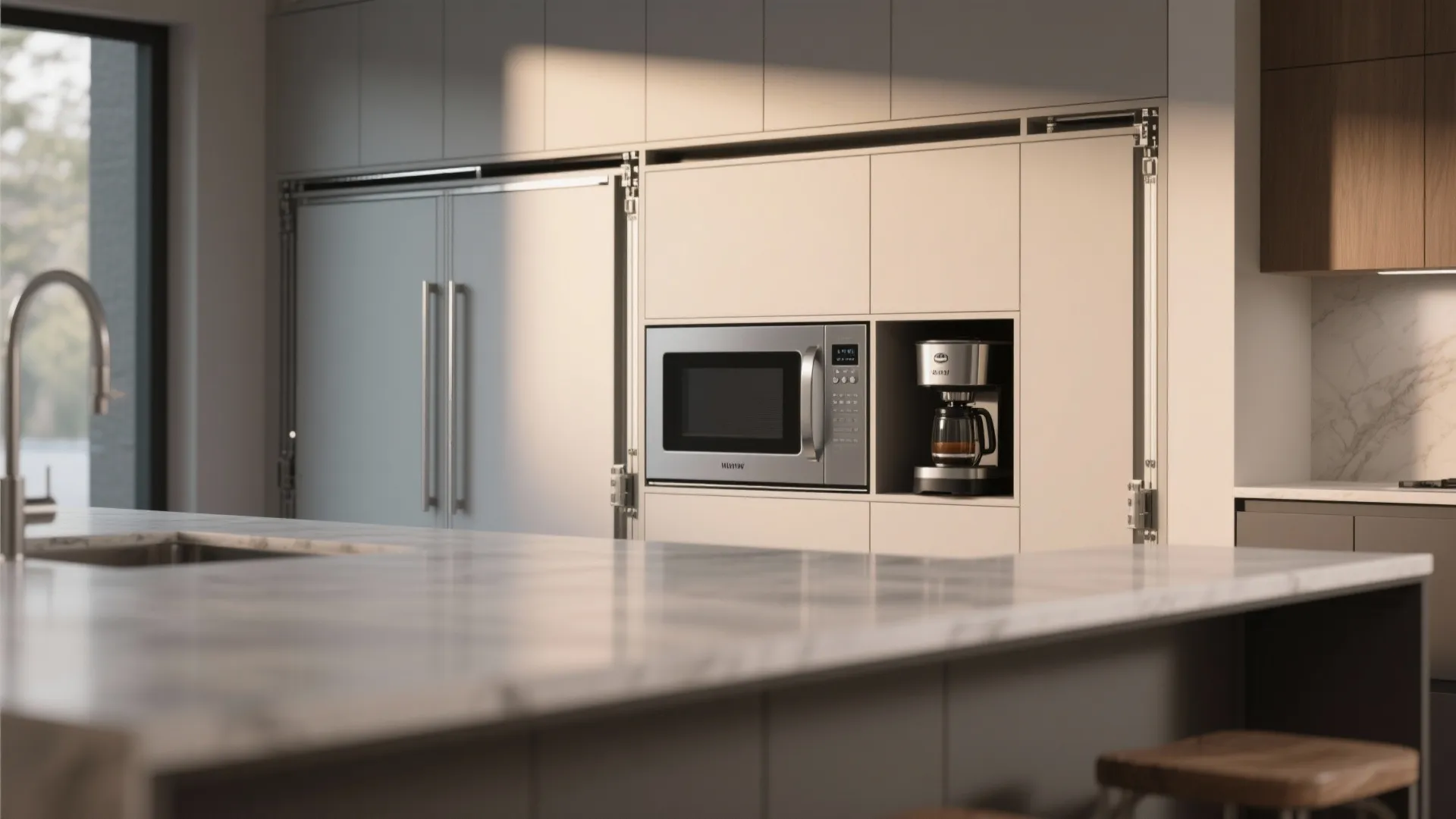 5. Convertible Island with Hidden Appliances