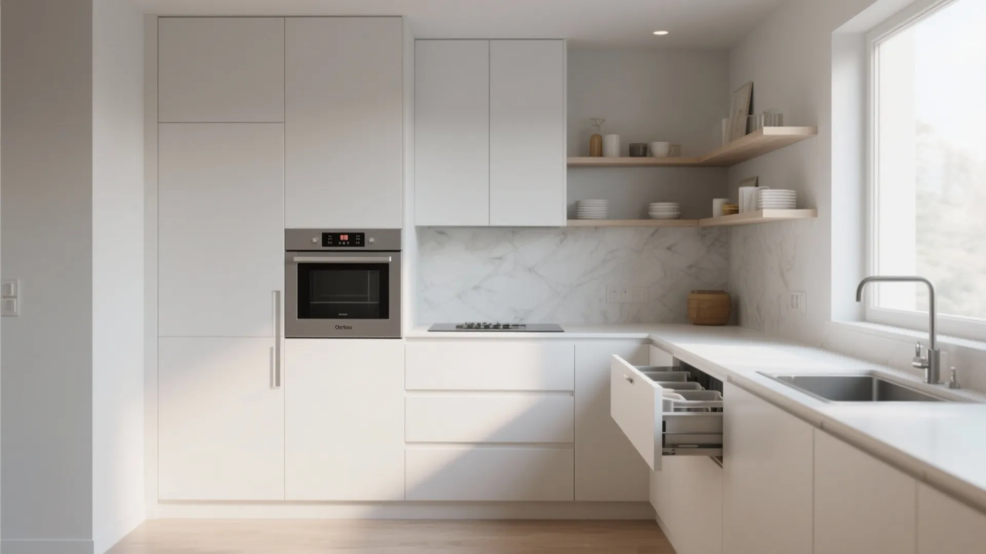 3. Integrated appliances and clever storage