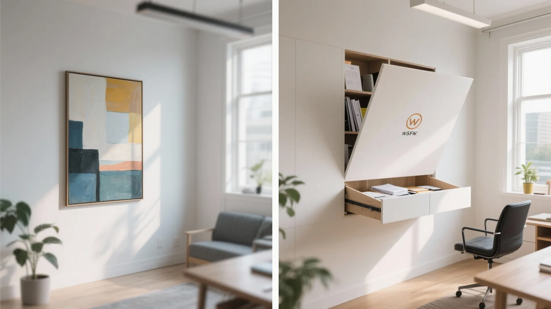 8. Hidden Storage Behind Art