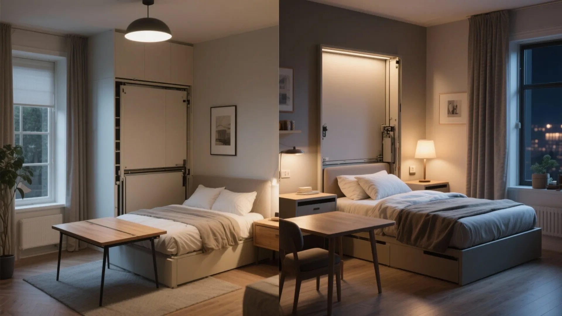 4. Hidden beds and convertible tables