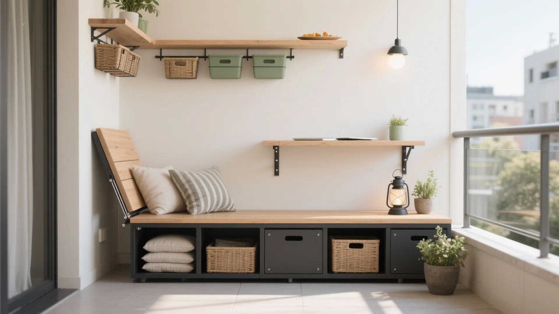 Minimalist Balcony Storage That Disappears