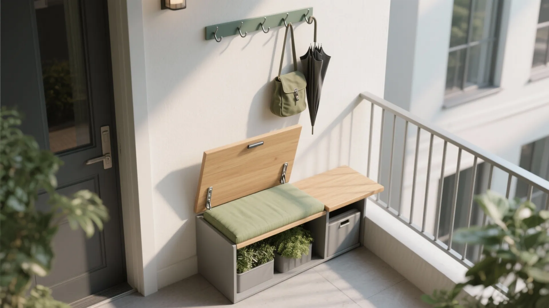 Minimalist Balcony Storage That Disappears